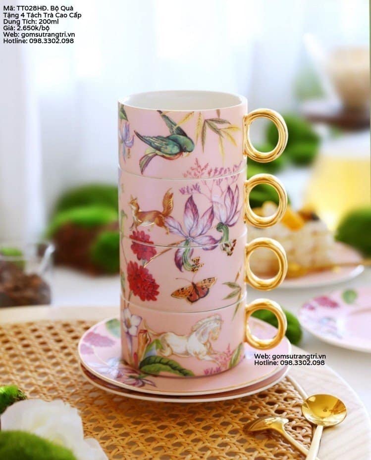BỘ QUÀ TẶNG 4 TÁCH TRÀ CAO CẤP